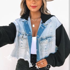 Maxed Out Denim Contrast Hooded Jacket VICI